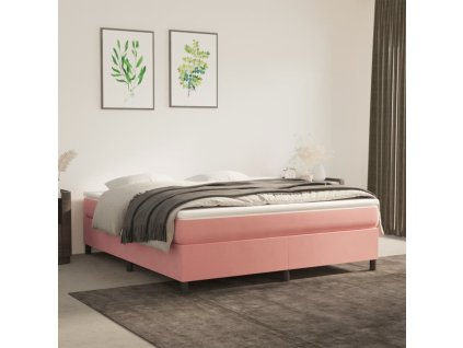 Rám postele s boxspringem růžový 180 x 200 cm samet 3121137