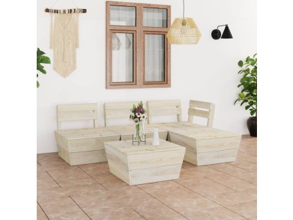 5dílná zahradní sedací souprava z palet impregnovaný smrk 3063714