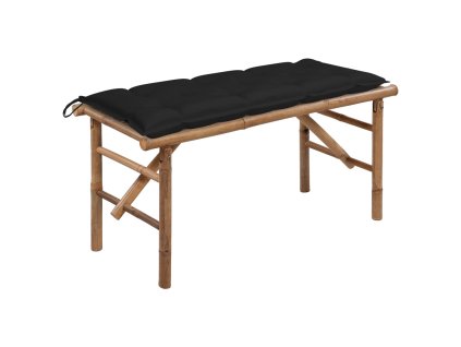 Skládací zahradní lavice s poduškou 118 cm bambus 3063871