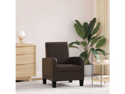 Křeslo hnědé umělá kůže 241108