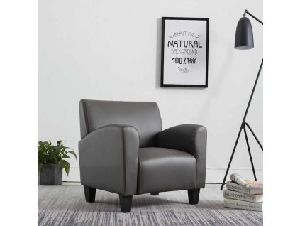 Křeslo šedé umělá kůže 248619