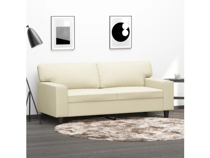 2místná pohovka krémová 140 cm umělá kůže 359418