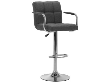 Barová židle tmavě šedá textil 283410
