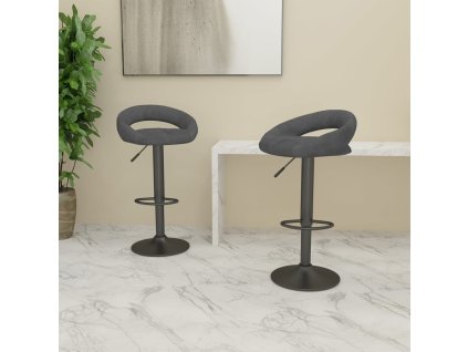 Barové stoličky 2 ks tmavě šedé samet 333270