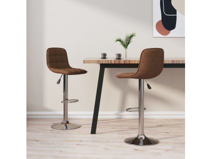 Barové židle 2 ks hnědé textil 333948