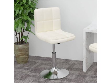 Otočná barová židle krémová textil 334201