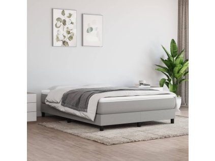 Rám postele s boxspringem světle šedý 140 x 200 cm textil 3120516