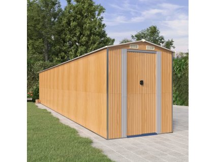 Zahradní kůlna světle hnědá 192x1021x223 cm pozinkovaná ocel 3147481