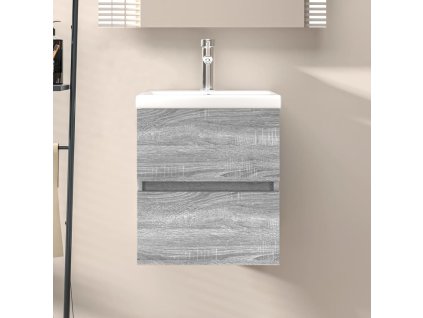 Skříňka pod umyvadlo šedá sonoma 41x38,5x45 cm kompozitní dřevo 815646