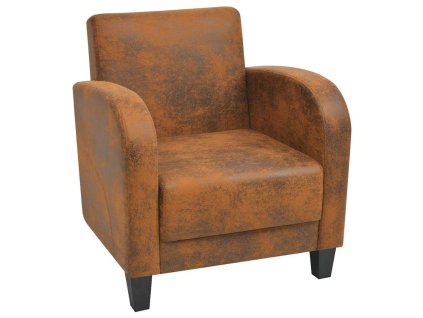 Křeslo hnědé umělá semišová kůže 243588