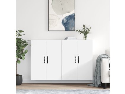 Nástěnné skříňky 2 ks bílé kompozitní dřevo 3197889