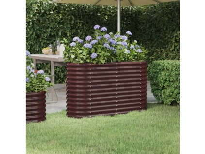 Vyvýšený záhon pozinkovaná ocel 114x40x68 cm hnědý 318890