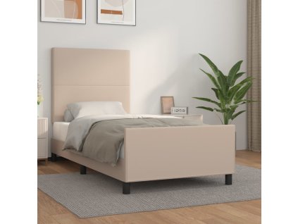 Rám postele s čelem cappuccino 100x200 cm umělá kůže 3125438