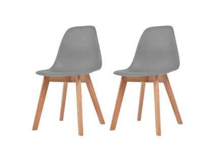 vidaXL Jídelní židle 2 ks šedé plast 244774