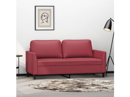2místná pohovka vínová 140 cm umělá kůže 359336