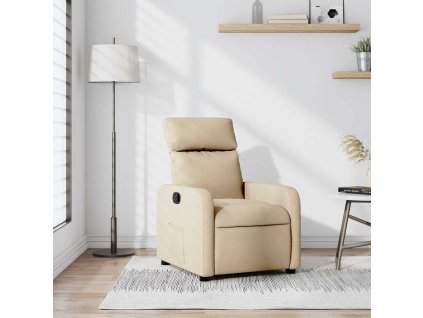 Polohovací křeslo krémové textil 374173