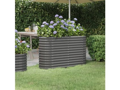 Vyvýšený záhon pozinkovaná ocel 114x40x68 cm šedý 318889