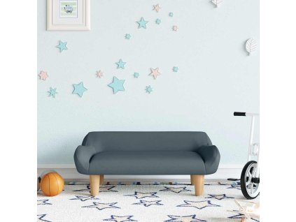 Dětská pohovka tmavě šedá 70 x 40 x 24 cm textil 3196345