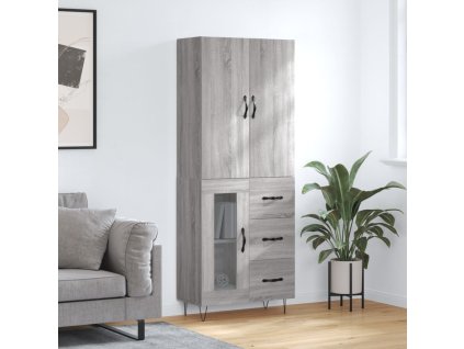 Skříň highboard šedá sonoma 69,5 x 34 x 180 cm kompozitní dřevo 3198103