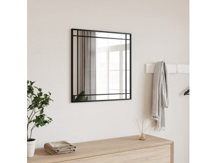 Nástěnné zrcadlo černé 50 x 50 cm čtverec železo 358634