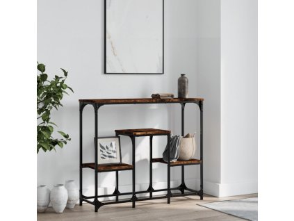 Konzolový stolek kouřový dub 89,5 x 28 x 76 cm kompozitní dřevo 833385