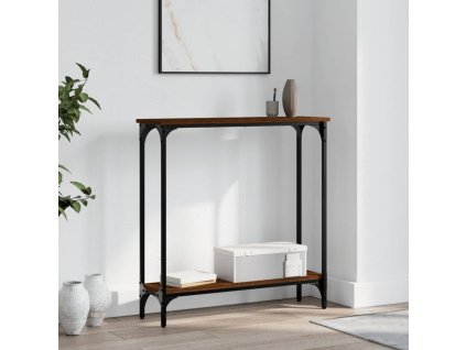 Konzolový stolek hnědý dub 75 x 22,5 x 75 cm kompozitní dřevo 834024