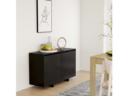 Příborník černý 120 x 41 x 75 cm dřevotříska 809603