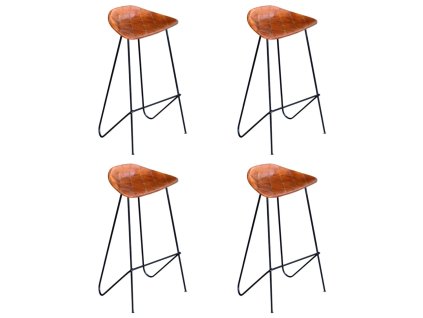 Barové židle 4 ks hnědé pravá kůže 276365