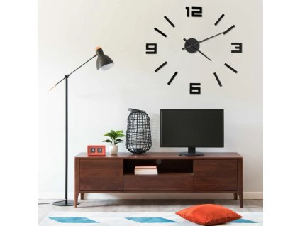 3D Nástěnné hodiny moderní design černé 100 cm XXL 325156
