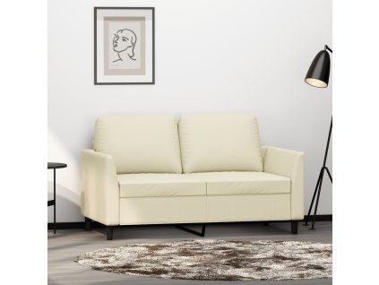 2místná pohovka krémová 120 cm umělá kůže 359329