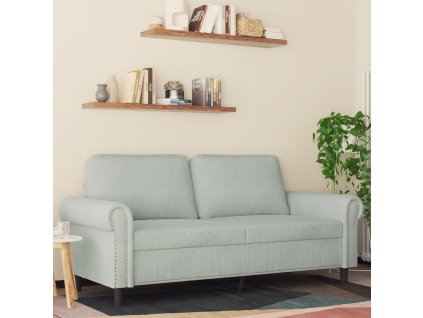 2místná pohovka světle šedá 140 cm samet 359529