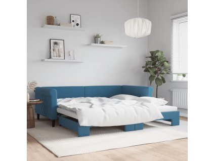 Válenda s přistýlkou modrá 100 x 200 cm samet 3197777