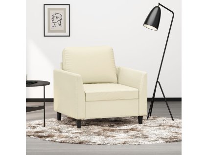 Křeslo krémové 60 cm umělá kůže 359324