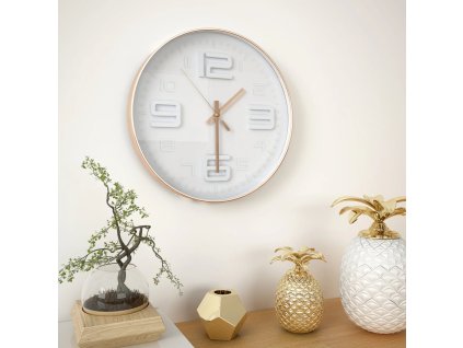 Nástěnné hodiny s měděným vzhledem 30 cm 50631