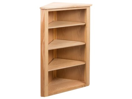 Rohová polička 59 x 36 x 100 cm masivní dubové dřevo 247041