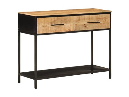 Konzolový stolek 100 x 35 x 76 cm masivní mangovník a železo 358581