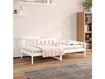 Válenda bez matrace bílá 90 x 190 cm masivní borovice 820732