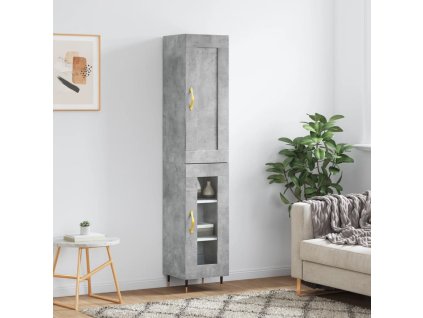 Skříň highboard betonově šedá 34,5x34x180 cm kompozitní dřevo 3200373