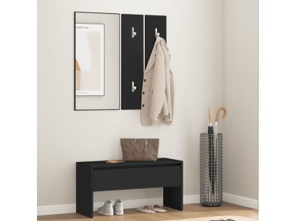 Nábytek do předsíně černý kompozitní dřevo 833512