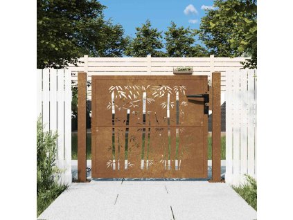 Zahradní branka 100 x 100 cm z cortenové oceli, čtvercový design 153197