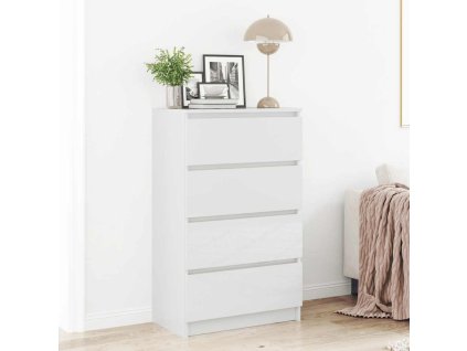 Příborník bílý s vysokým leskem 60x35x98,5 cm kompozitní dřevo 800537