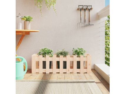 Vyvýšený záhon plotový design 100 x 30 x 30 cm masivní borovice 832472