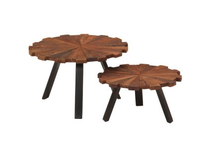 Konferenční stolky 2 ks masivní recyklované dřevo a železo 356250