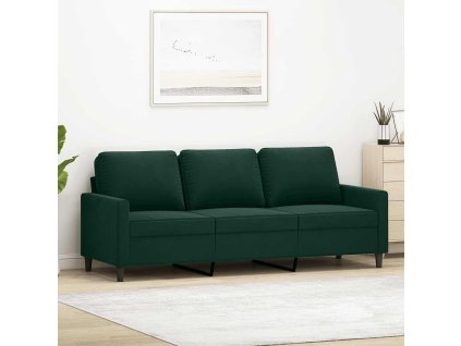 3místná pohovka tmavě zelená 180 cm samet 359211
