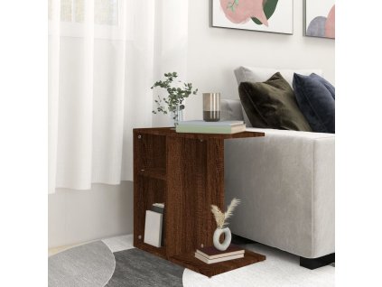 Odkládací stolek Hnědý dub 50x30x50 cm kompozitní dřevo 815851