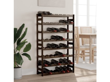 Stojan na víno na 56 lahví černý masivní borové dřevo 373404