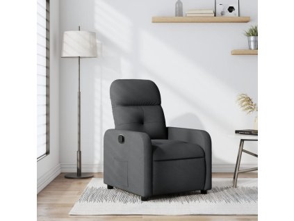 Polohovací křeslo tmavě šedé textil 374198