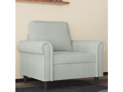 Křeslo světle šedé 60 cm samet 359509