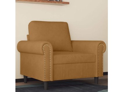 Křeslo hnědé 60 cm samet 359516