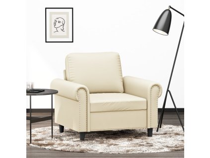 Křeslo krémové 60 cm umělá kůže 359495